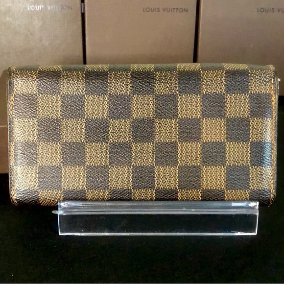 LOUIS VUITTON Damier Ebene Long Snap Coated Canvas Wallet Authentic CA4088 - Picture 3 of 17